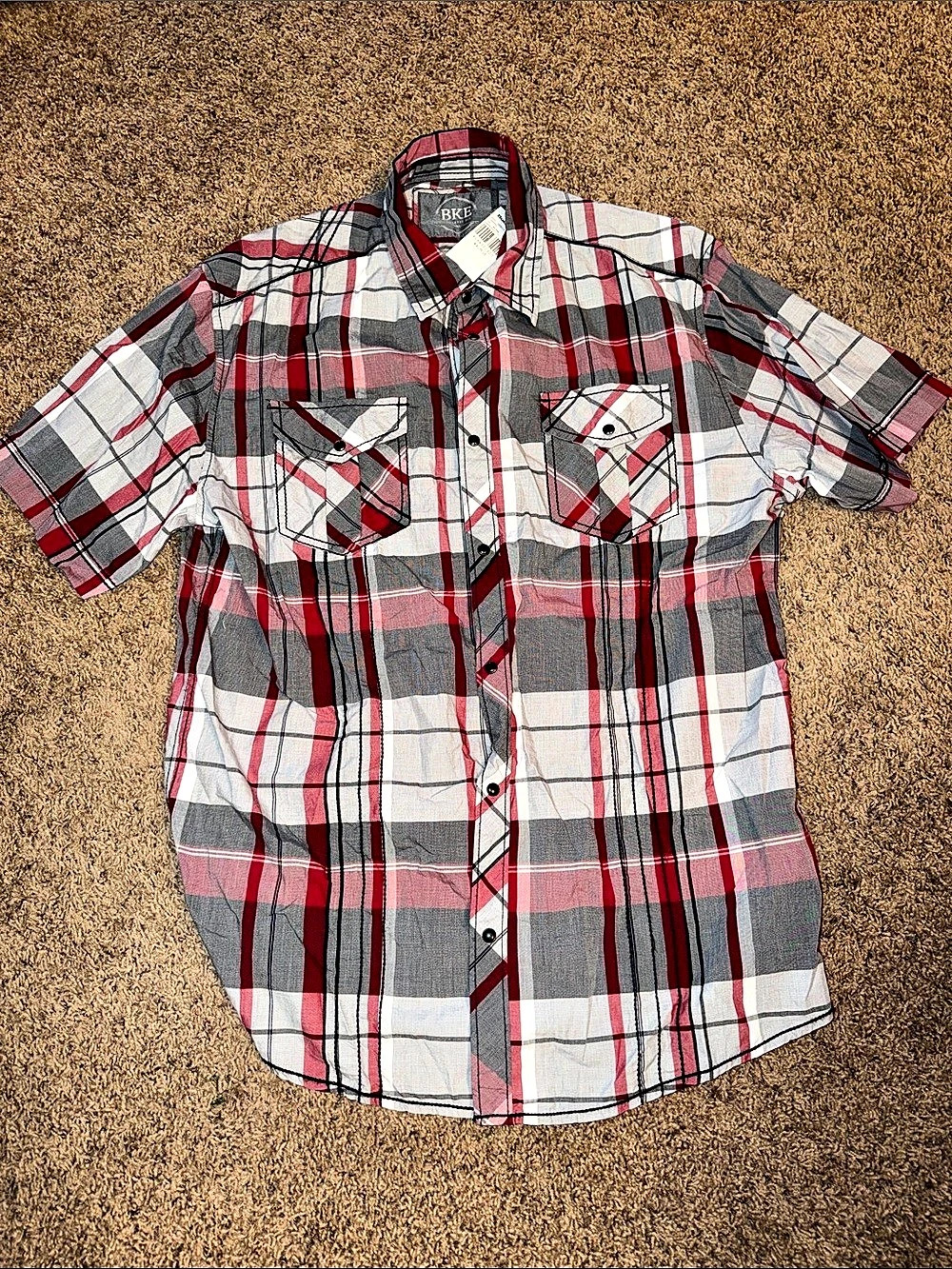 BKE Men's Plaid Short Sleeve Shirt XXL NWT
